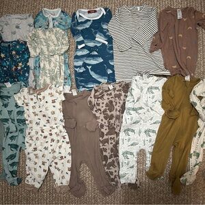 19 Pieces Total - Bamboo Baby Boys Lot (NB to 6-9 Month) See Details